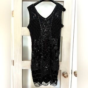 XL beaded fitted dress.